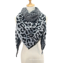 Women Winter Warm Cashmere Scarf Fashion Leopard Printing Triangles Wrap Long Shawl And Stole Cape Scarves